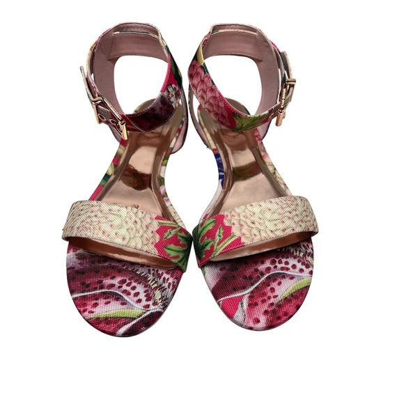 NWT Ted Baker London Leeban Sandals, Encyclopaedia Floral, Size 9 - Picture 7 of 13